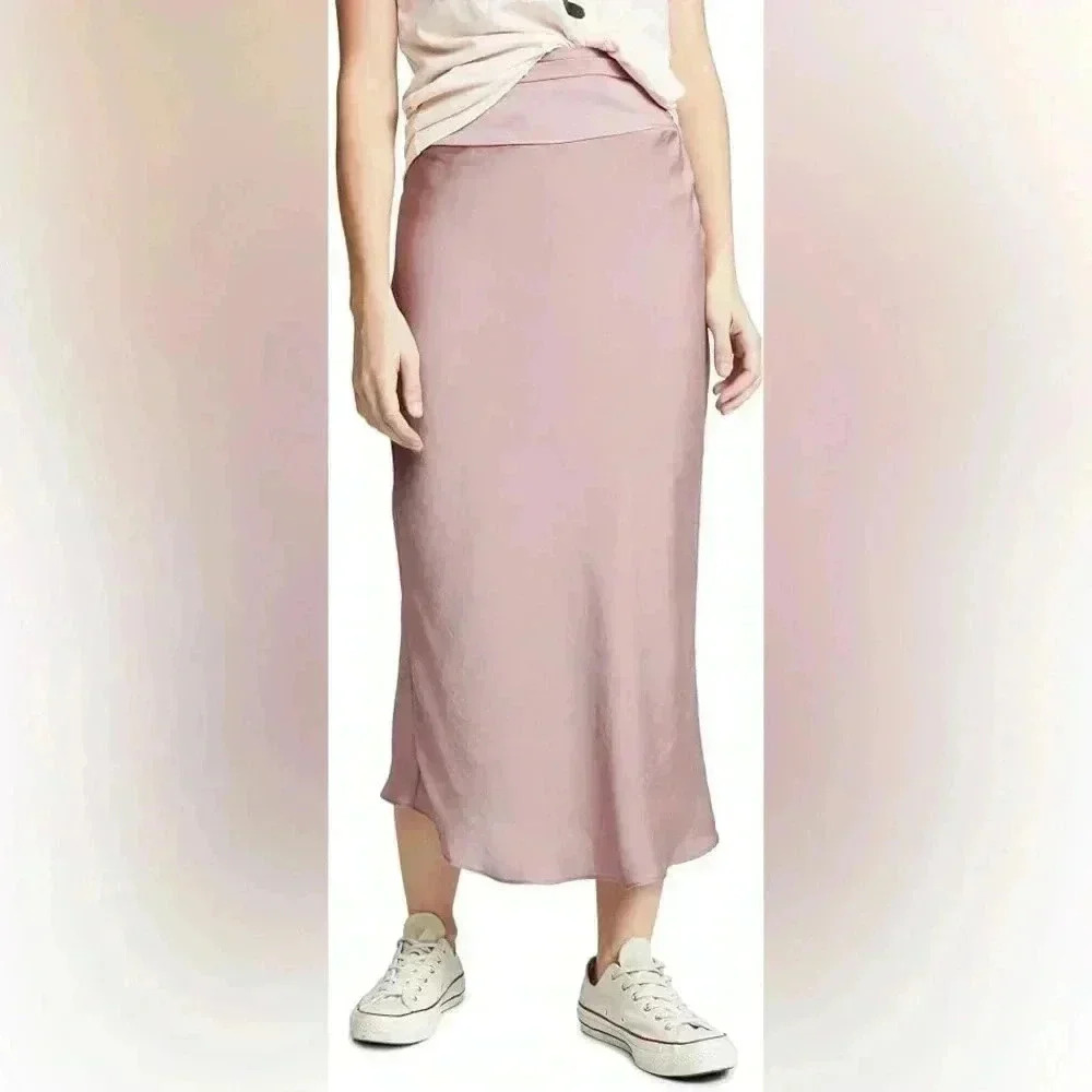 Free People Normani Bias Skirt Dawn Mauve Size 0‎